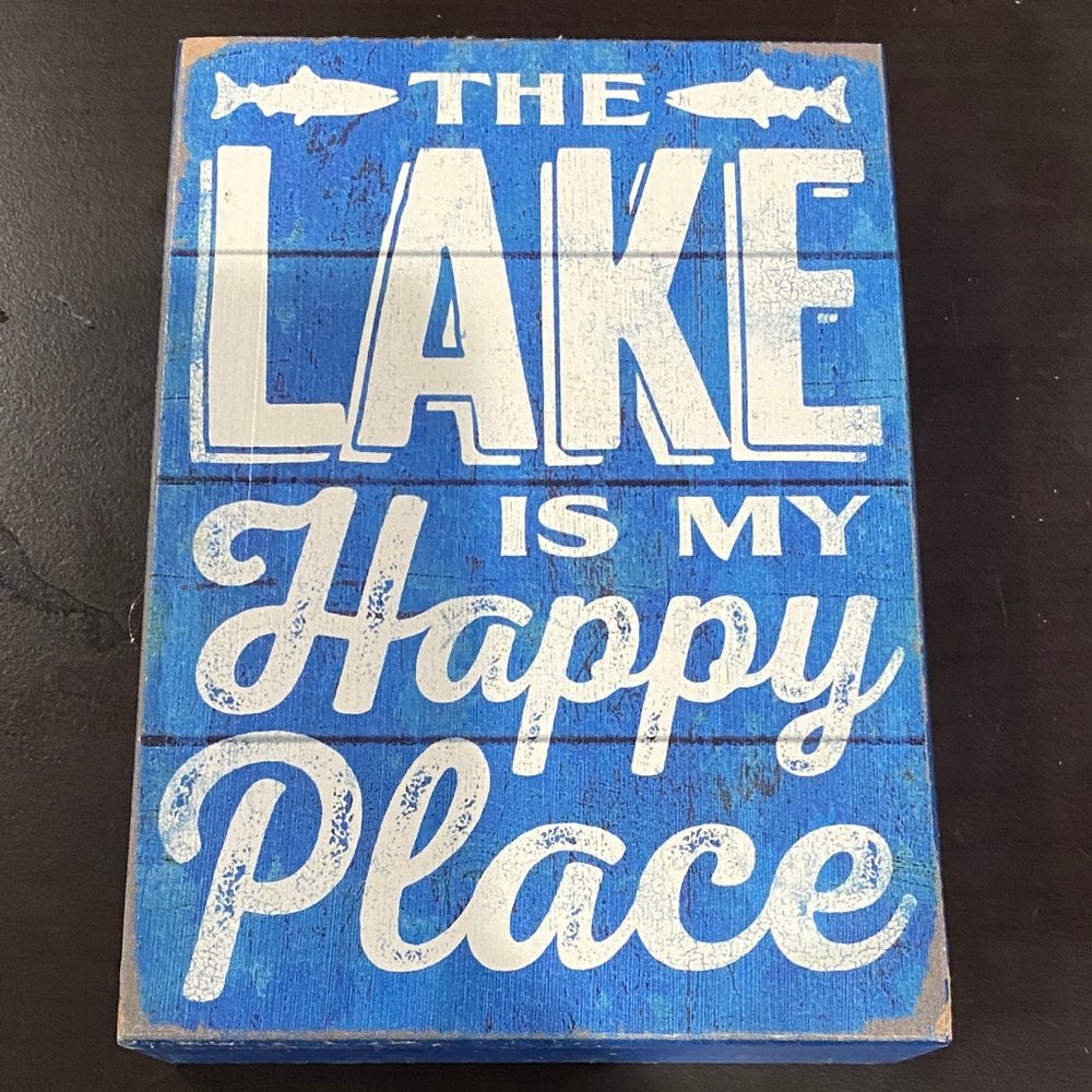 Blue Lake Sign Decor